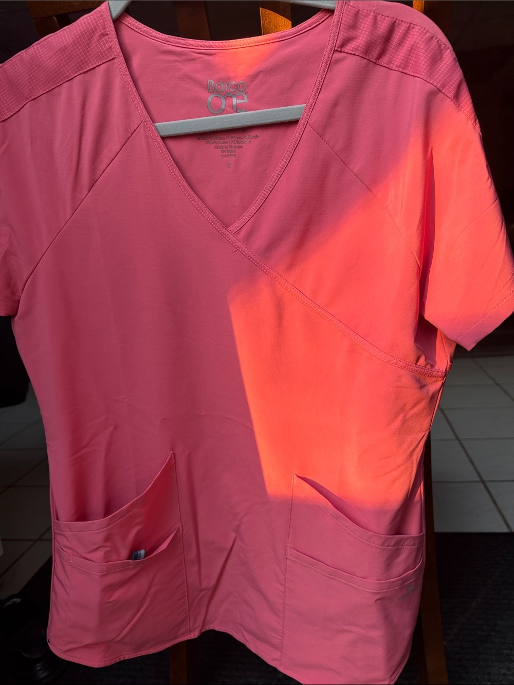Barco Uniforms V‑Neck Tunic in Bright Pink